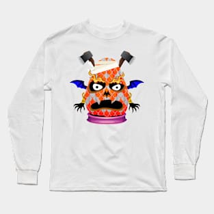 Spooky Halloween Pumpkin Head Long Sleeve T-Shirt